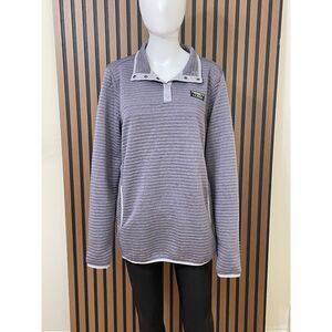 L.L. Bean Airlight Women's L Purple Pullover Polyester Sweatshirt Knit Snap